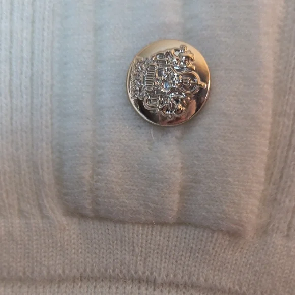 SHEIN Cream Long Sleeve Button Knit Dress Size M - Picture 3 of 9